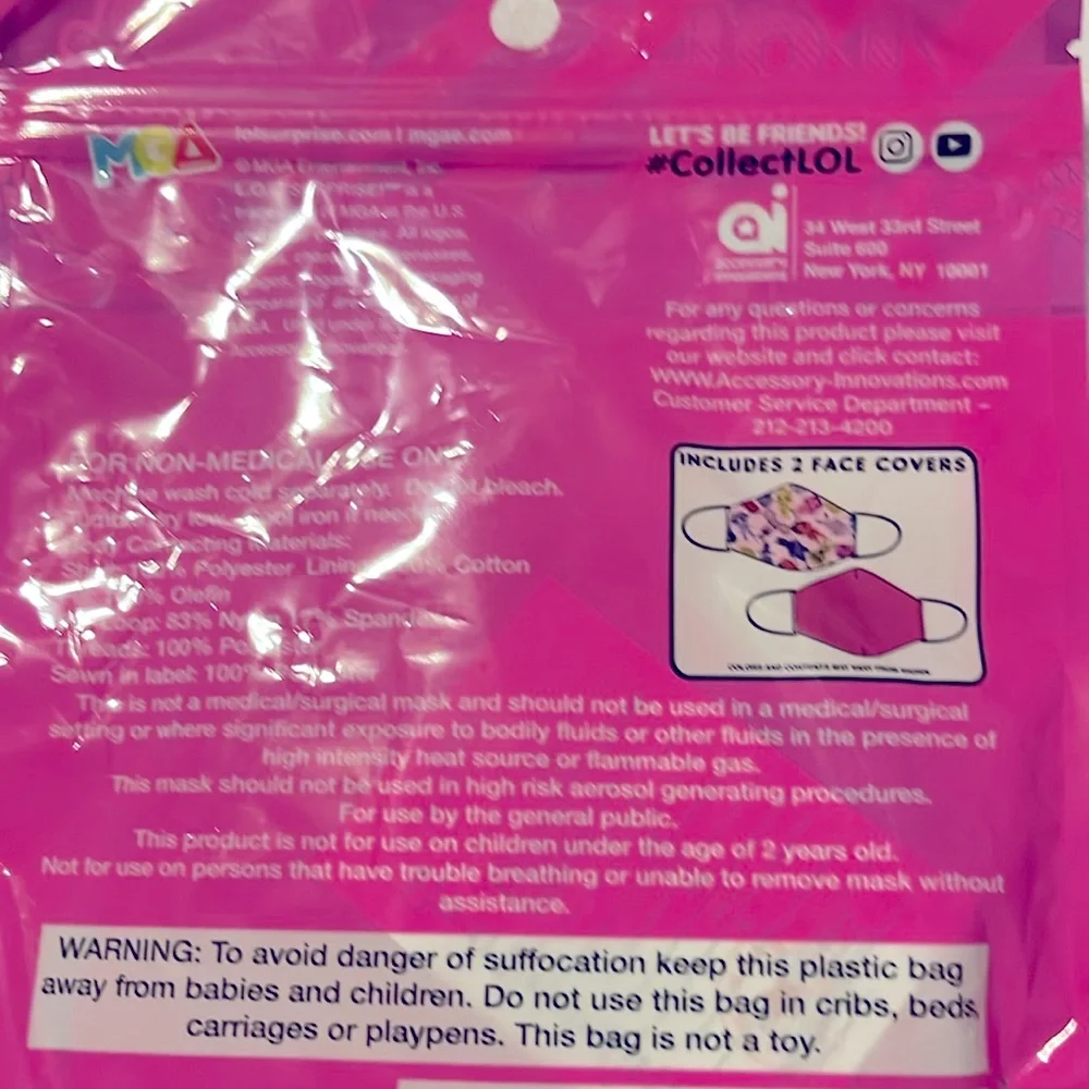 L.O.L. Surprise! Face Covers 2 Pack